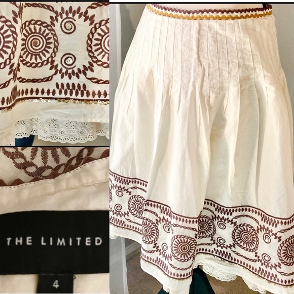 Vintage 90’s The Limited Sunburst & Lace Lined Skirt - Picture 2 of 6